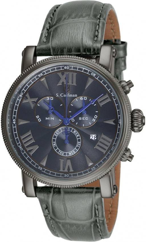 S.Coiffman Men's SC0303 Heritage Quartz Chronograph Blue Dial Watch