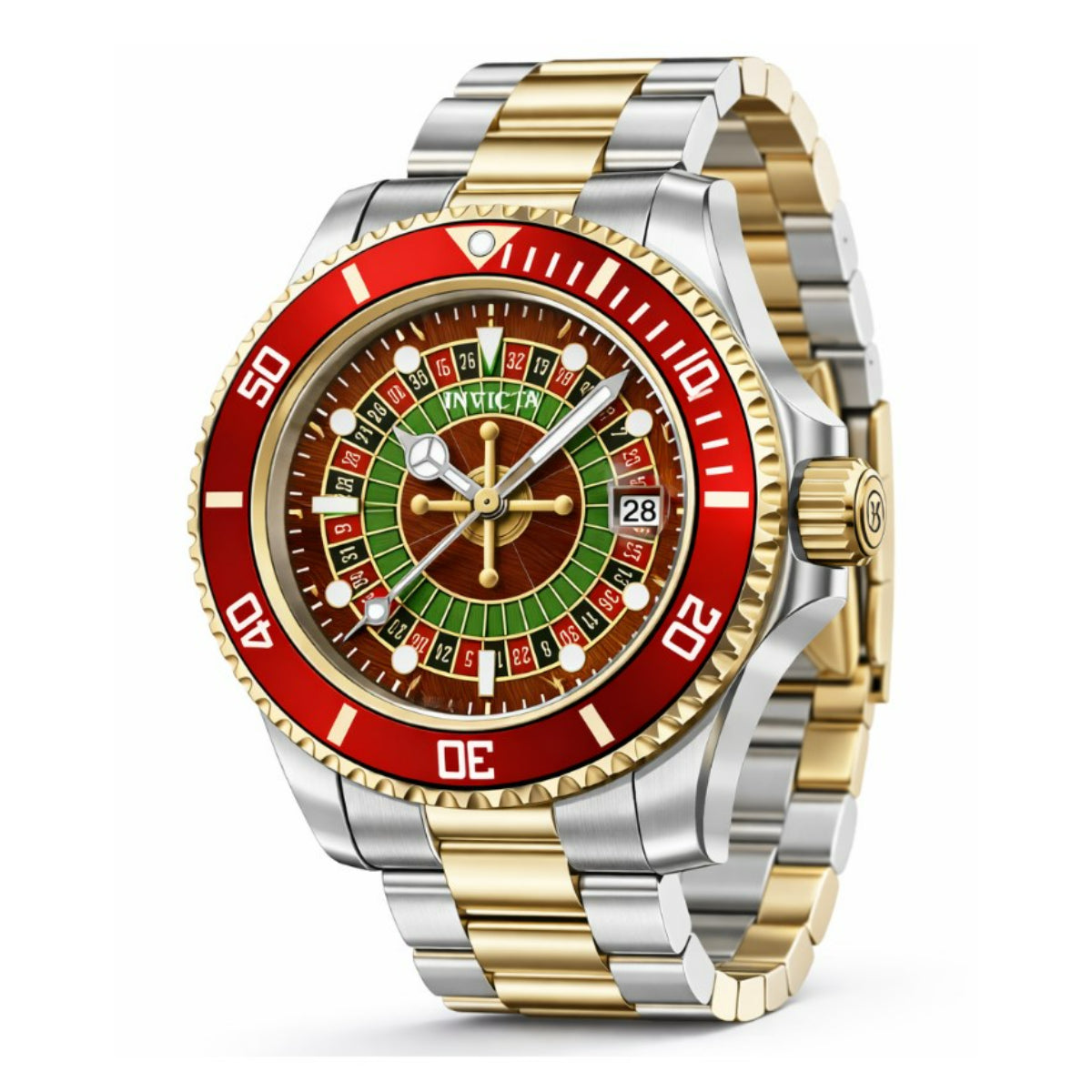 Invicta Men's 50521 Pro Diver Quartz PC32 Green, Red, Black Dial Watch