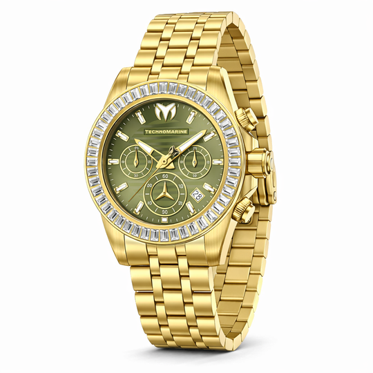 Technomarine Men's TM-225017 Manta Quartz VD53 Olive Green Dial Watch