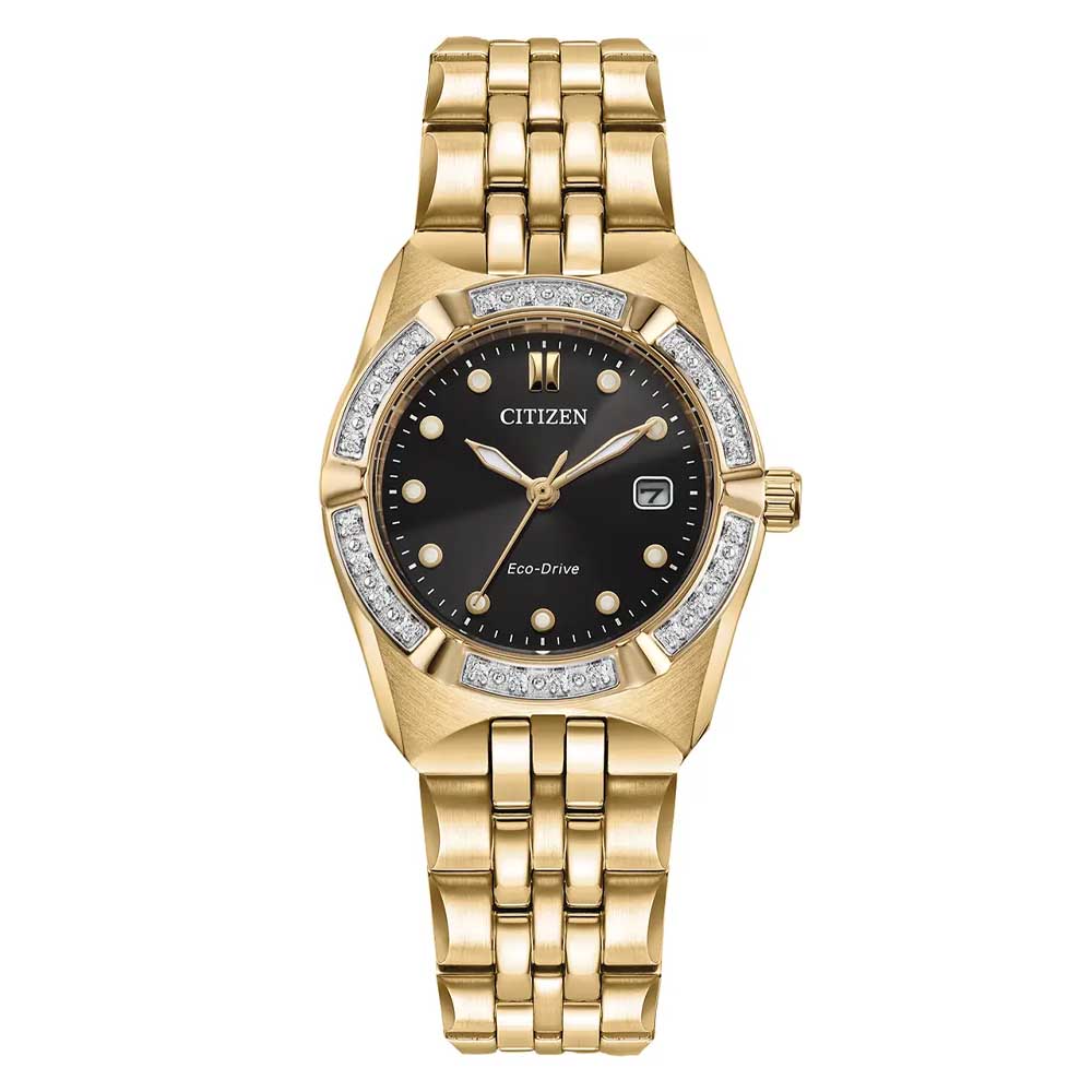Citizen Corso Diamond Women's Gold-tone Bracelet Quartz Watch - EW2712-55E