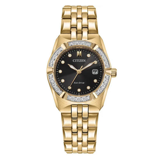 Citizen Corso Diamond Women's Gold-tone Bracelet Quartz Watch - EW2712-55E
