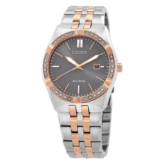 Citizen Corso  Men's Rose Gold-Silver Two tone Bracelet Quartz Watch - BM7646-55H