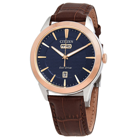 Citizen Eco-Drive Men's Brown Strap Quartz Watch - AW0096-06L