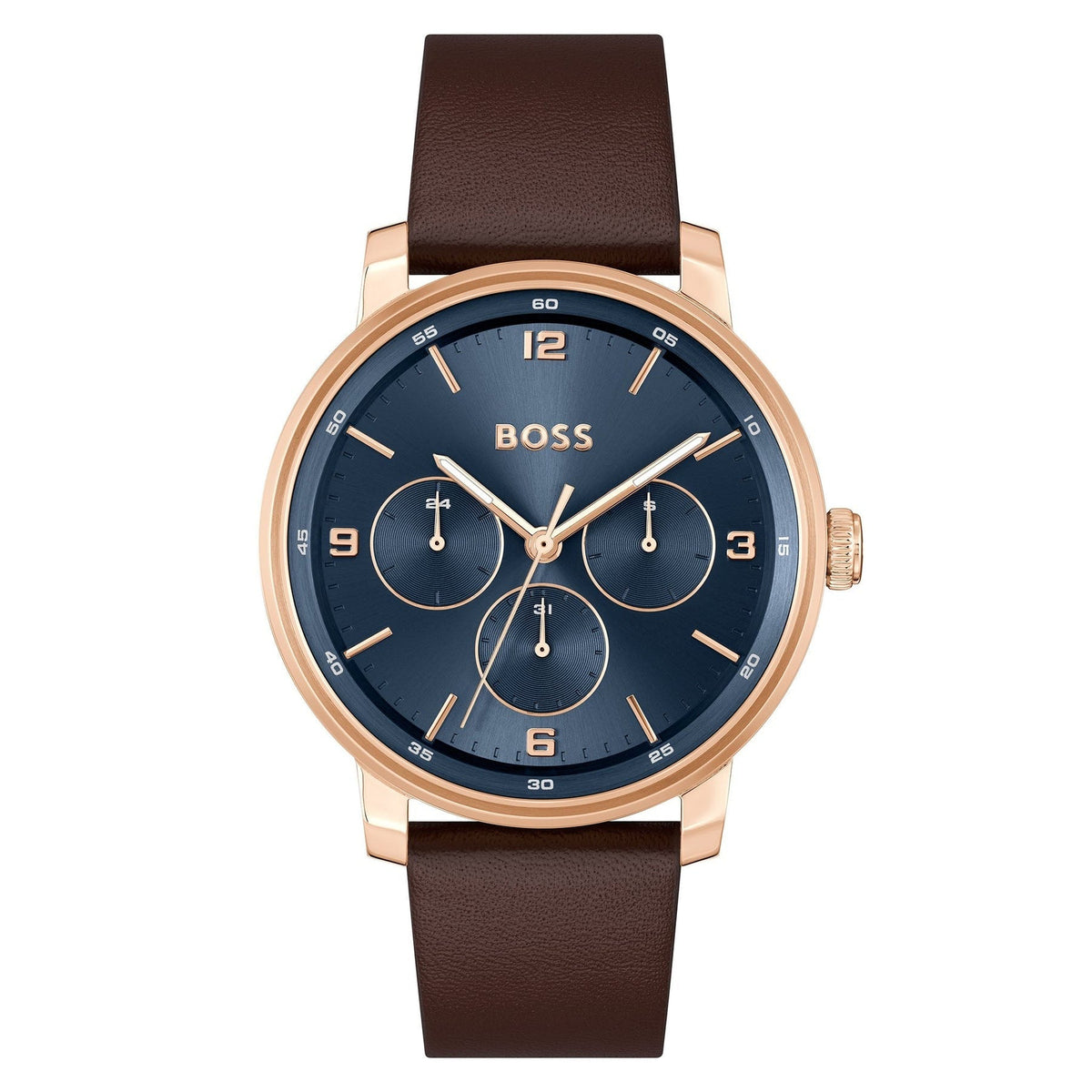 Hugo Boss Contender Men's Brown Strap Quartz Watch - 1514126