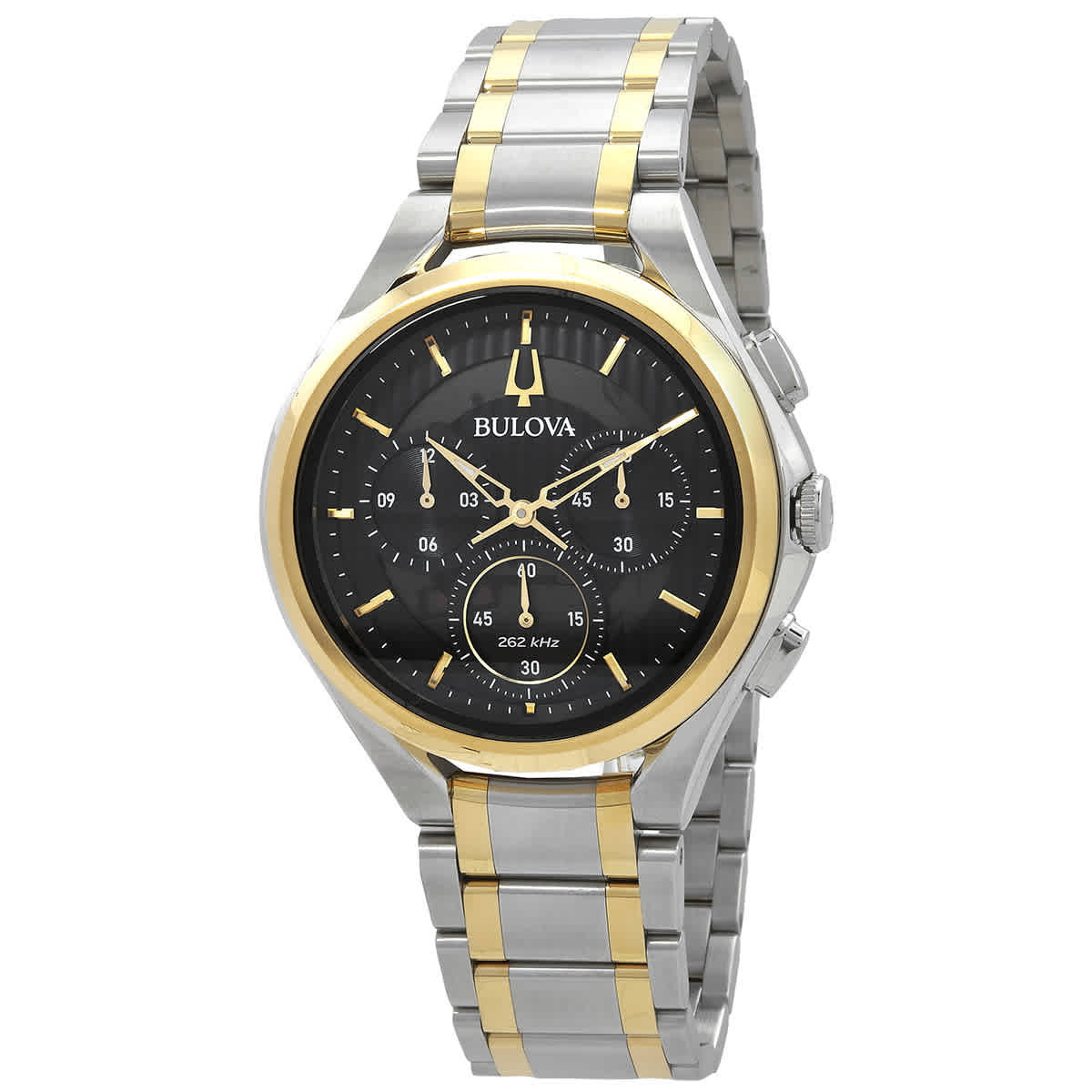 Bulova Curv  Men's Gold-Silver Two tone Bracelet Quartz Watch - 98A301