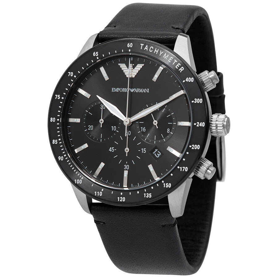 Emporio Armani Mario Men's Black Strap Quartz Watch - AR11243
