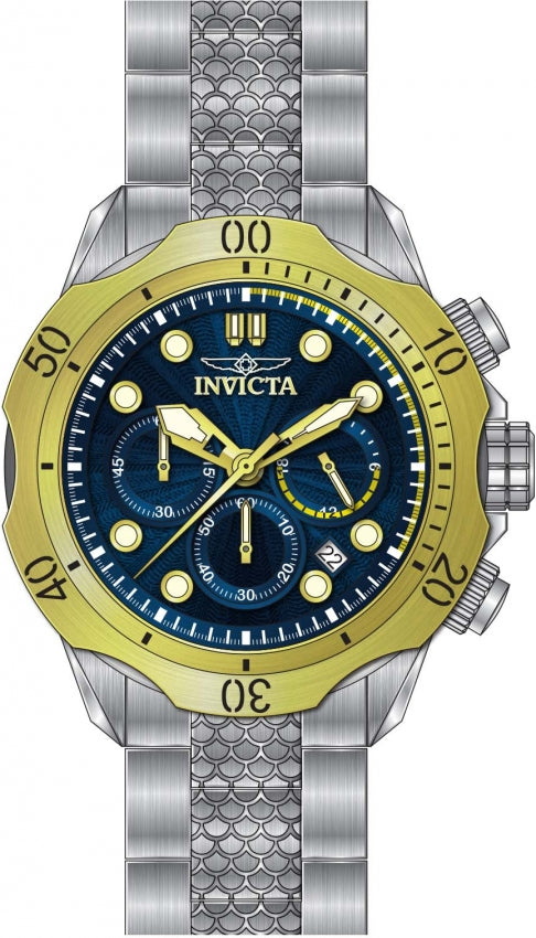 Invicta Men's 47752 Venom Quartz VD53 Navy Blue, Blue Dial Watch