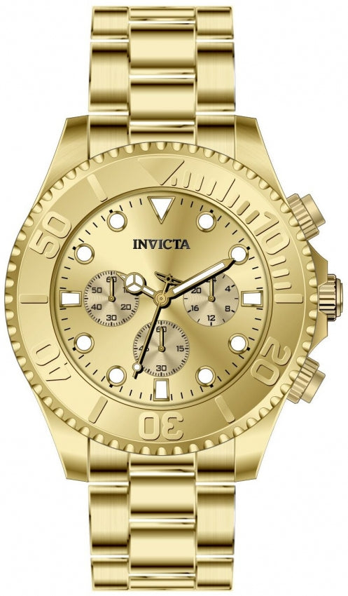 Invicta Men's 50588 Pro Diver Quartz VD54 Gold Dial Watch