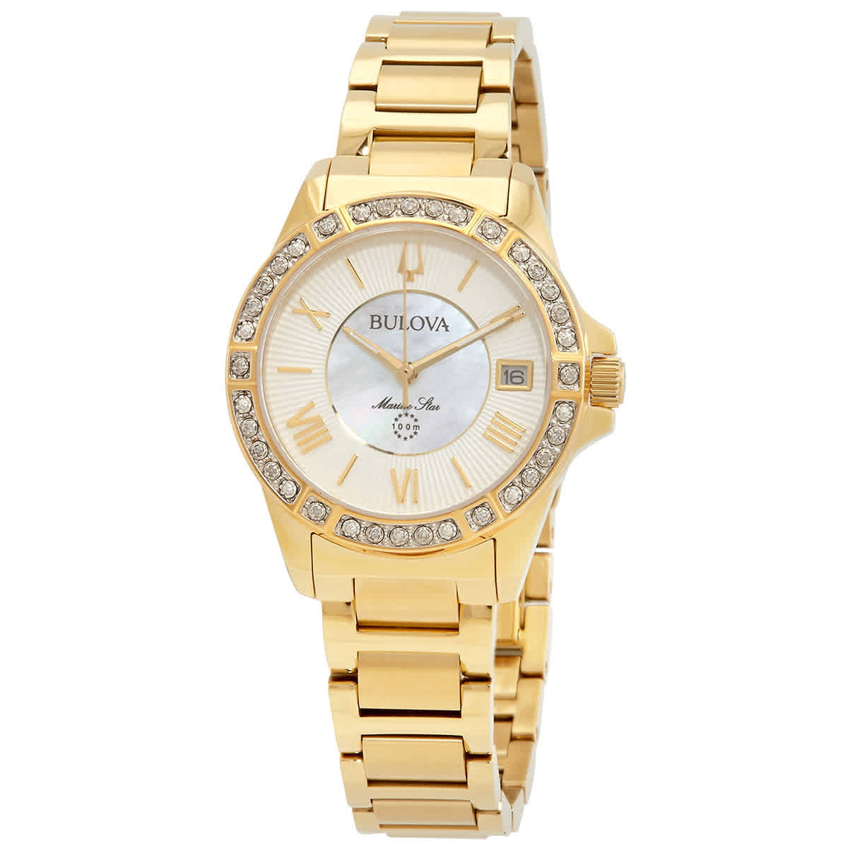 Bulova Marine Star Women's Gold-tone Bracelet Quartz Watch - 98R294