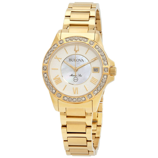 Bulova Marine Star Women's Gold-tone Bracelet Quartz Watch - 98R294