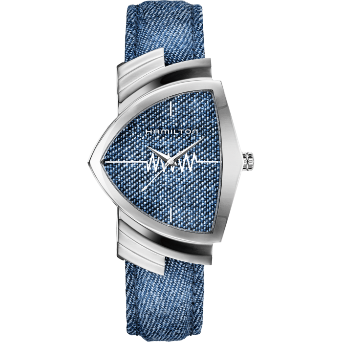 Hamilton Ventura Unisex Blue Strap Quartz Watch - H24411941