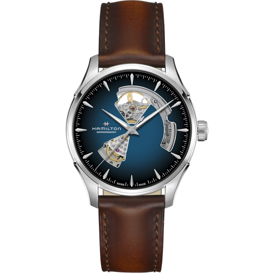 Hamilton Jazzmaster Open Heart Auto Men's Brown Strap Automatic Watch - H32675540