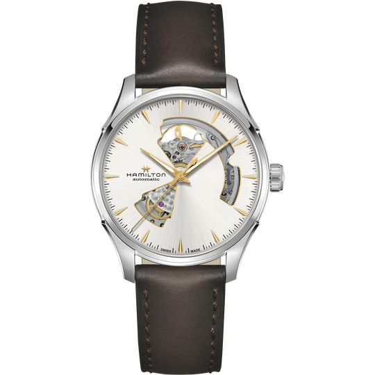Hamilton Jazzmaster Open Heart Auto Men's Brown Strap Automatic Watch - H32675551