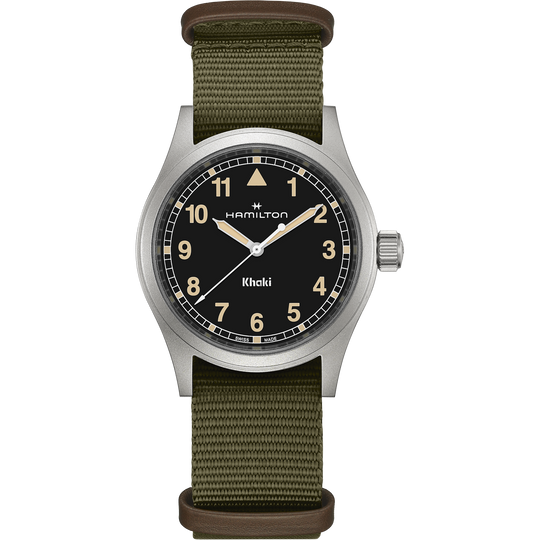 Hamilton Khaki Field Quartz Men's Green Strap Quartz Watch - H69401930