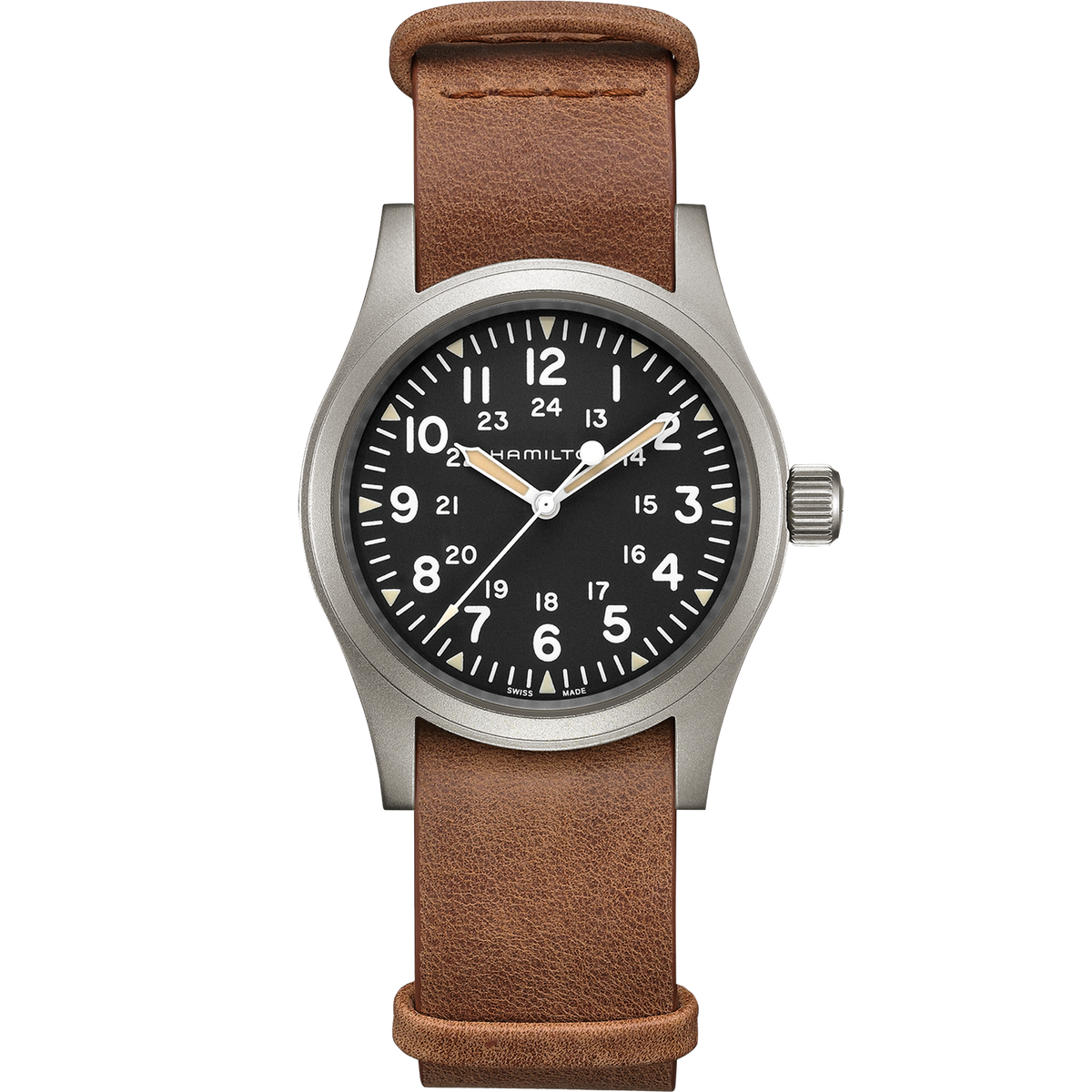 Hamilton Khaki Field Mechanical Men's Brown Strap Mechanical Watch - H69439531