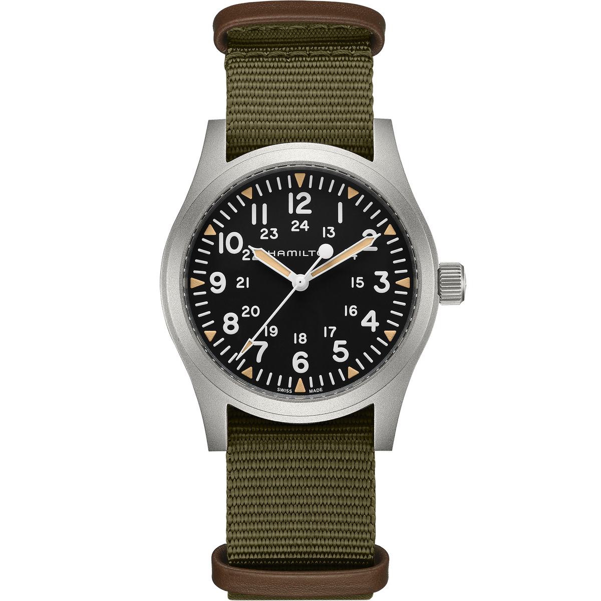 Hamilton Khaki Field Mechanical Men's Green Strap Mechanical Watch - H69529933