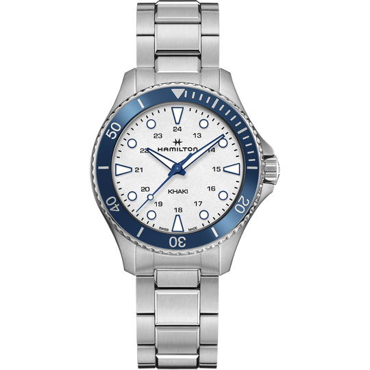 Hamilton Khaki Navy Scuba Unisex Silver Bracelet Quartz Watch - H82231150
