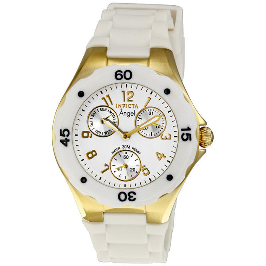 Invicta Women's 0718 Angel Quartz Chronograph White Dial Watch