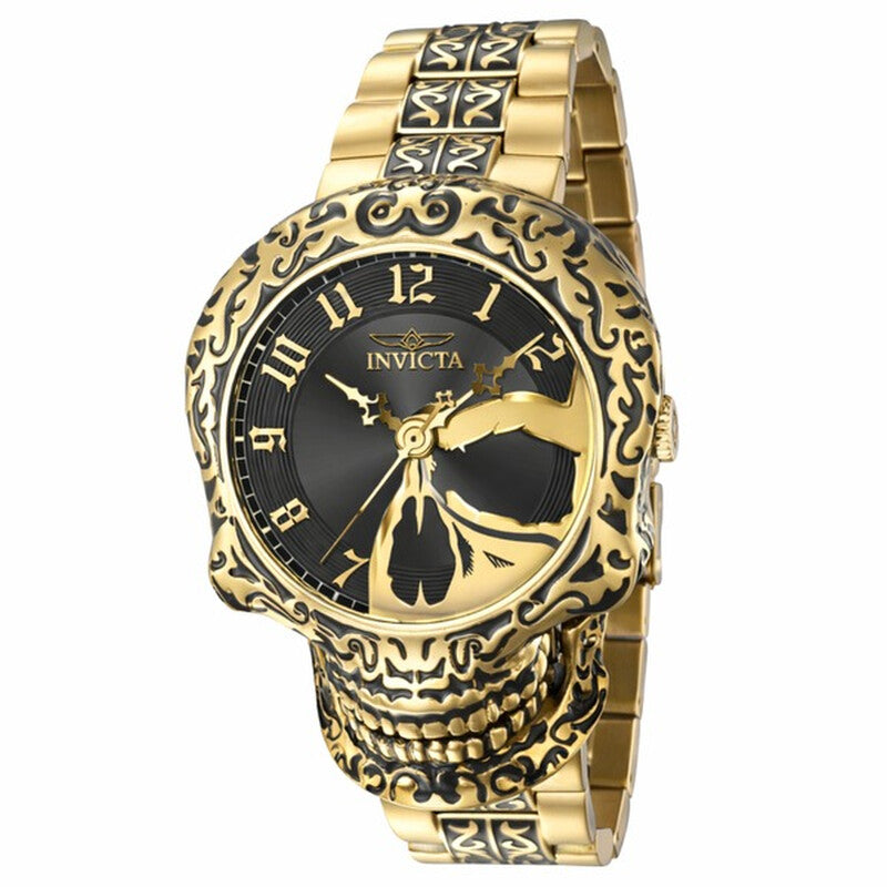 Invicta Men's 35109 Artist Automatic 3 Hand Black, Gold Dial Watch