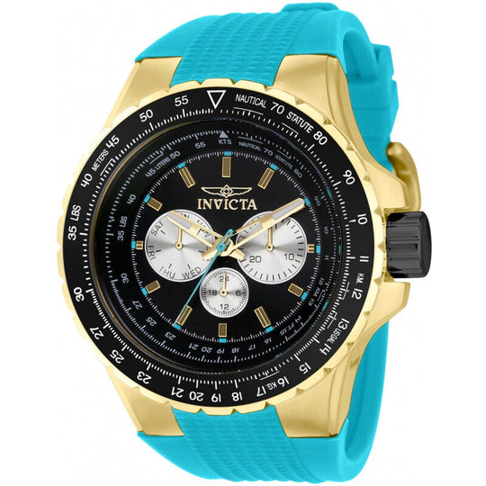 Invicta Men's 39316 Aviator Quartz Chronograph Black, Gold Dial Watch