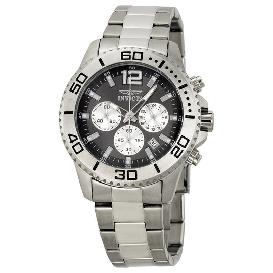 Invicta Men's 17398 Pro Diver Quartz Chronograph Charcoal, Silver Dial Watch