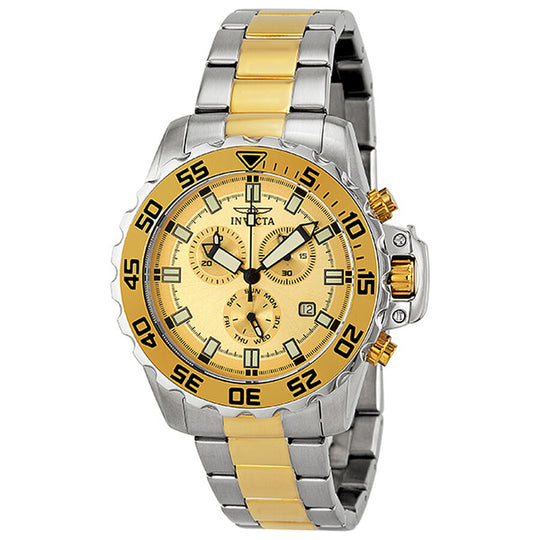 Invicta Men's 13626 Pro Diver Quartz Chronograph Gold Dial Watch
