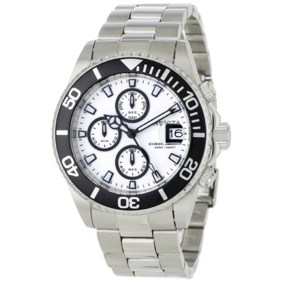Invicta Men's 1007 Pro Diver Quartz Chronograph White Dial Watch
