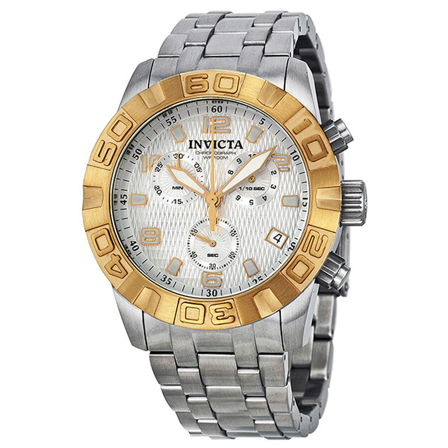 Invicta Men's 11454 Pro Diver Quartz Chronograph Silver Dial Watch