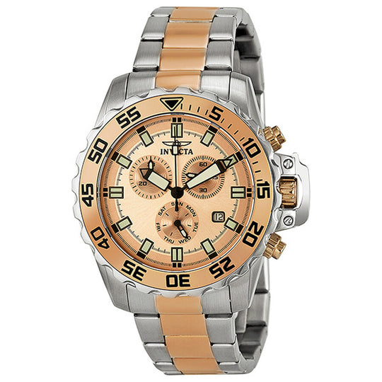 Invicta Men's 13627 Pro Diver Quartz Chronograph Rose Gold Dial Watch