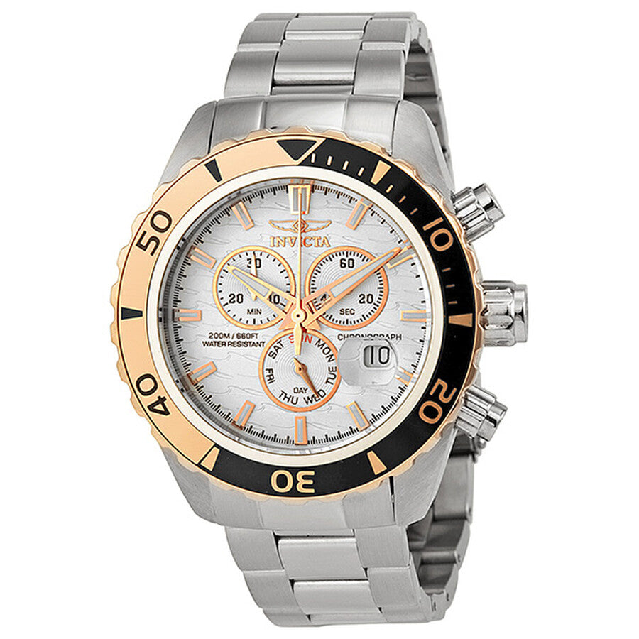 Invicta Men's 12859 Pro Diver Quartz Chronograph White Dial Watch