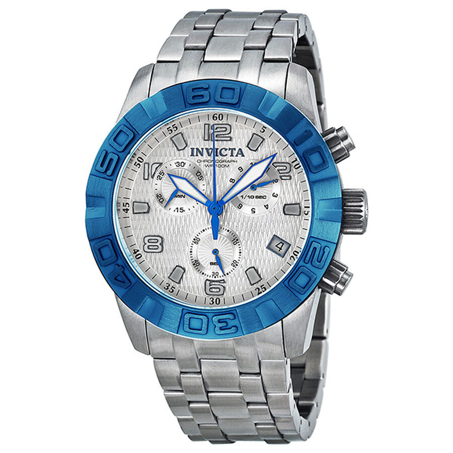 Invicta Men's 11452 Pro Diver Quartz Chronograph Silver Dial Watch
