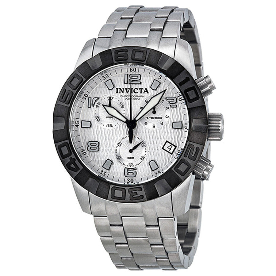 Invicta Men's 11453 Pro Diver Quartz Chronograph Silver Dial Watch