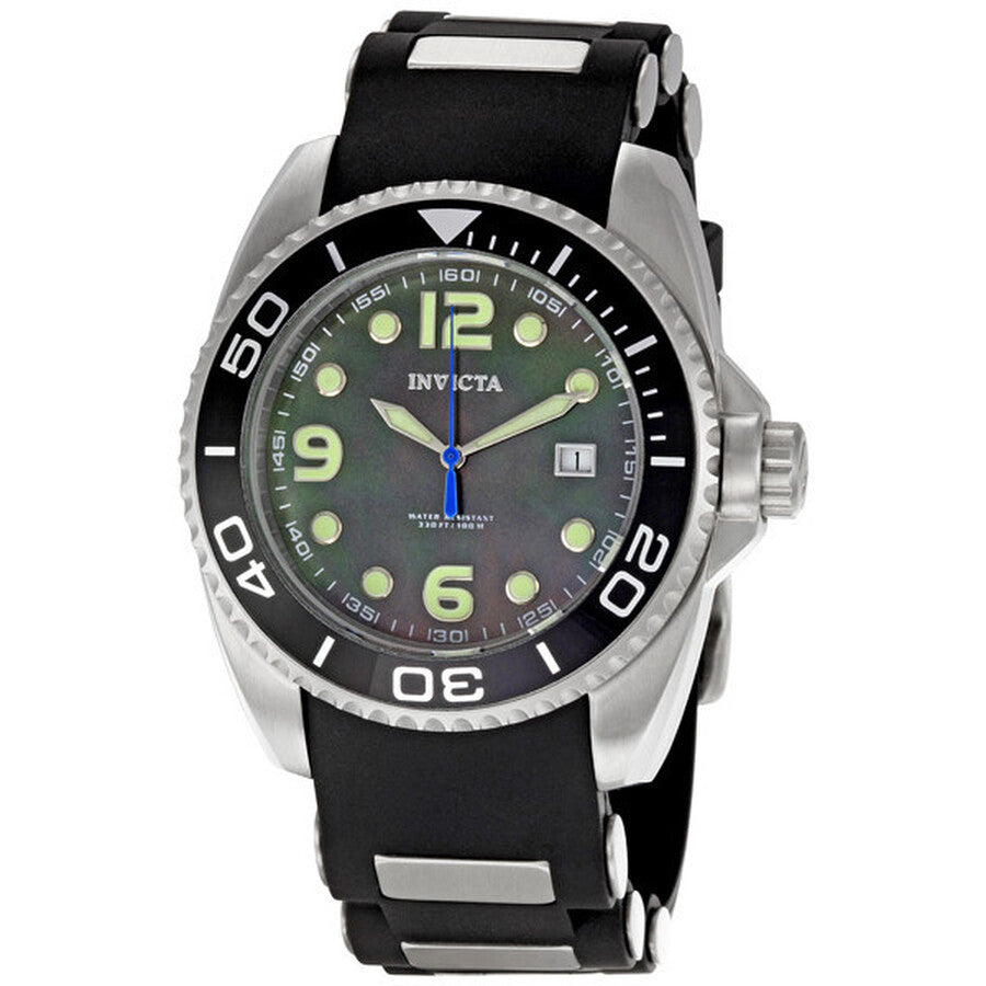 Invicta Men's 0492 Pro Diver Quartz Black Mother of Pearl Dial Watch
