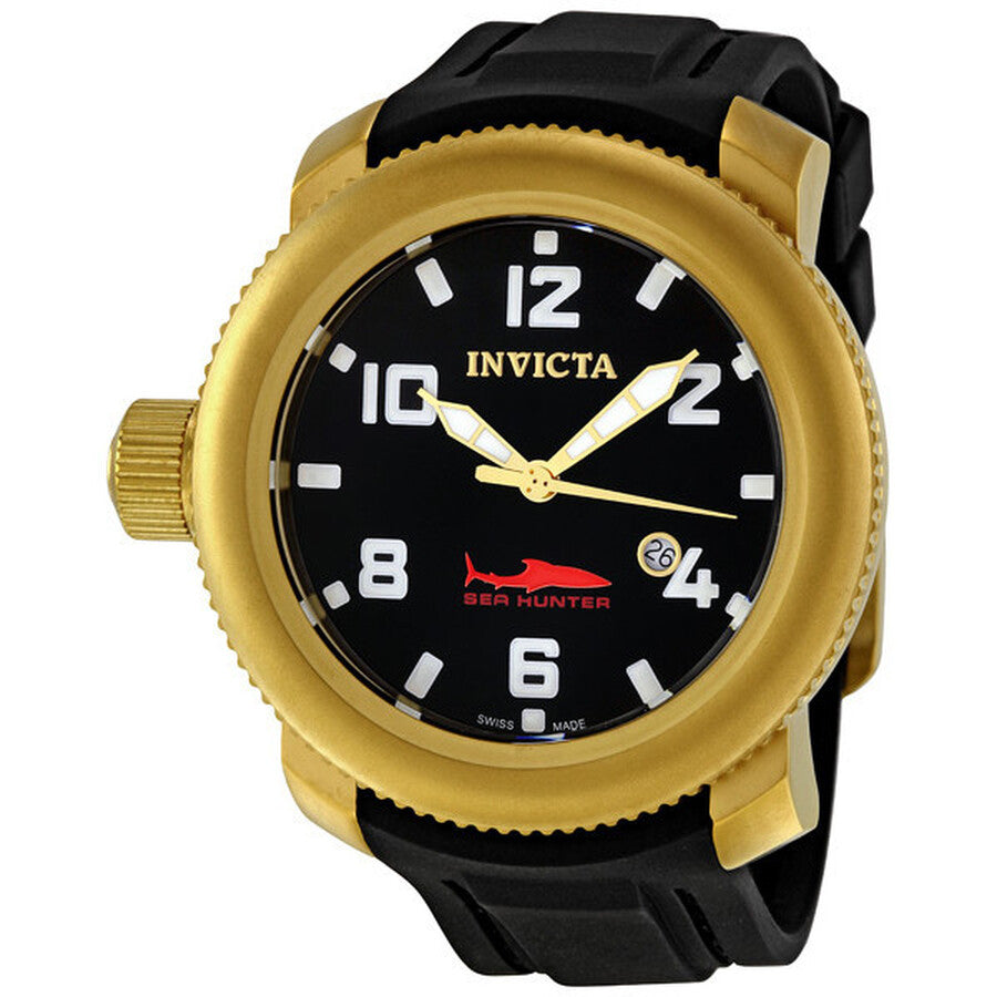 Invicta Men's 1545 Pro Diver Sea Hunter Quartz Black Dial Watch