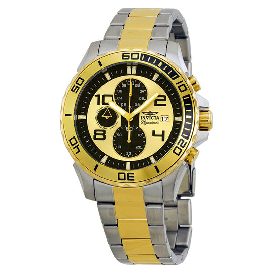 Invicta Men's 7391 Signature Quartz Chronograph Gold Dial Watch