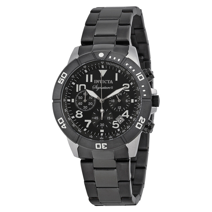 Invicta Men's 7351 Signature Quartz Chronograph Black Dial Watch