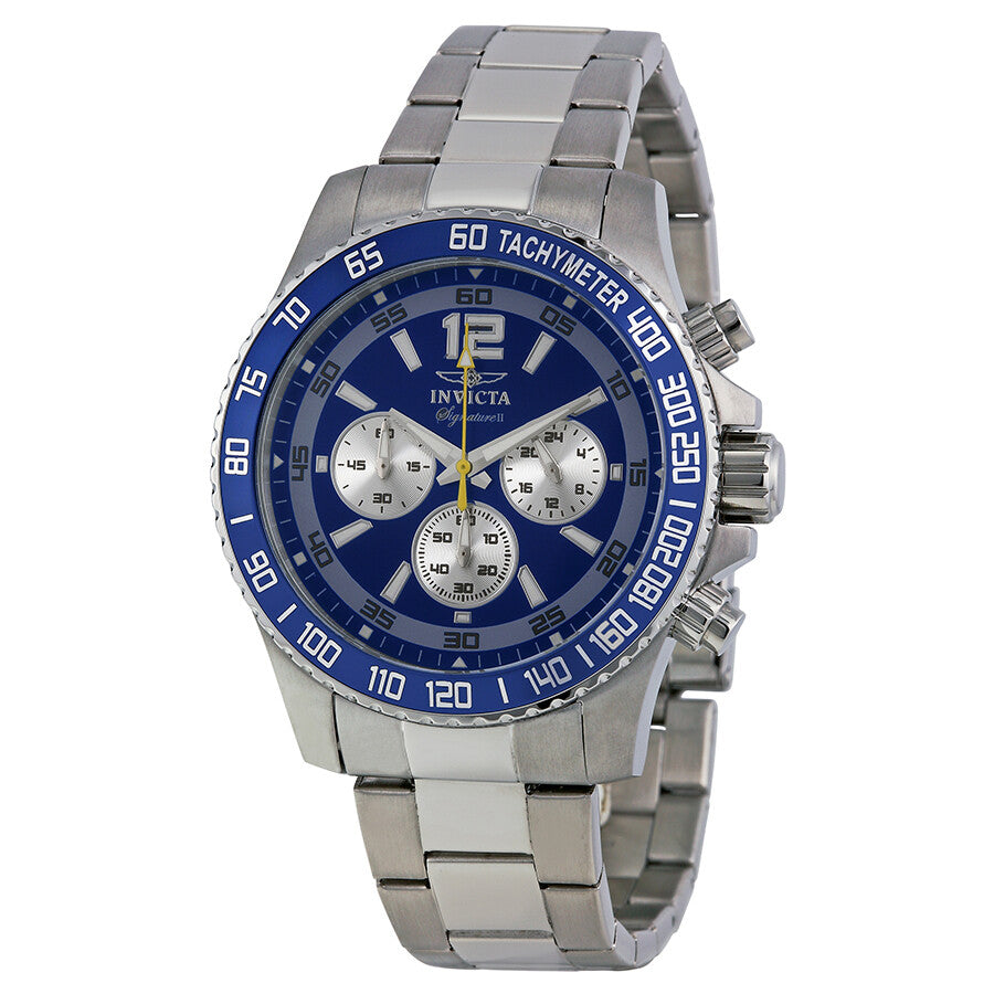 Invicta Men's 7407 Signature Quartz Chronograph Blue Dial Watch