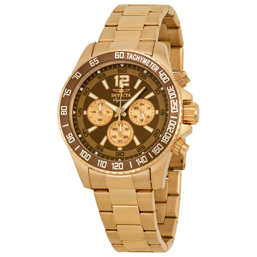 Invicta Men's 7411 Signature Quartz Chronograph Brown Dial Watch