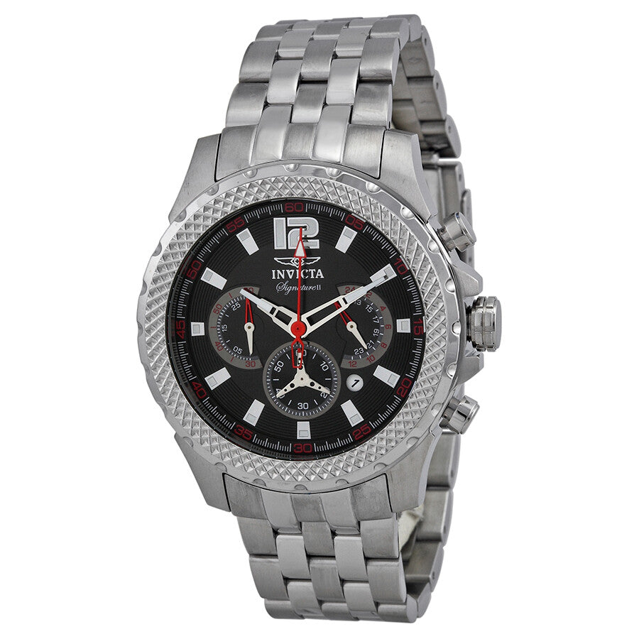 Invicta Men's 7456 Signature Quartz Chronograph Black Dial Watch