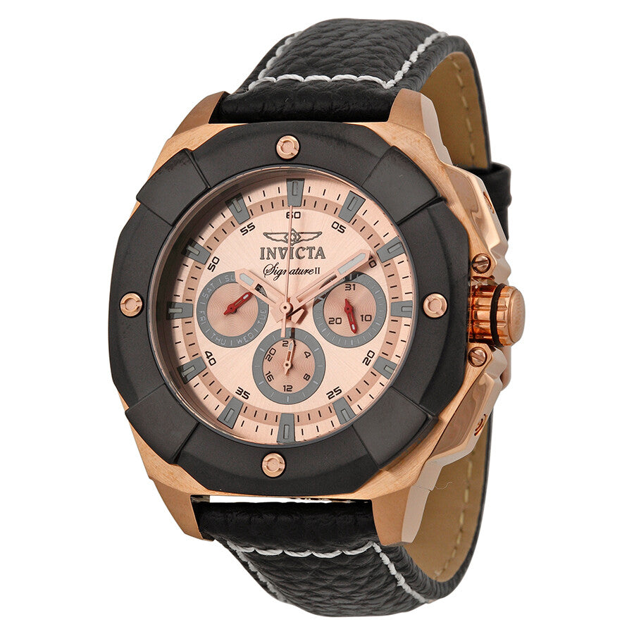 Invicta Men's 7291 Signature II Quartz Chronograph Rose Gold Dial Watch