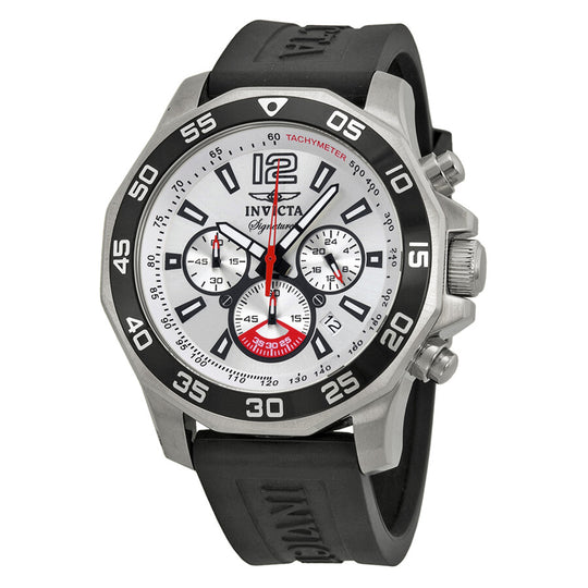 Invicta Men's 7430 Signature Quartz Chronograph Silver Dial Watch