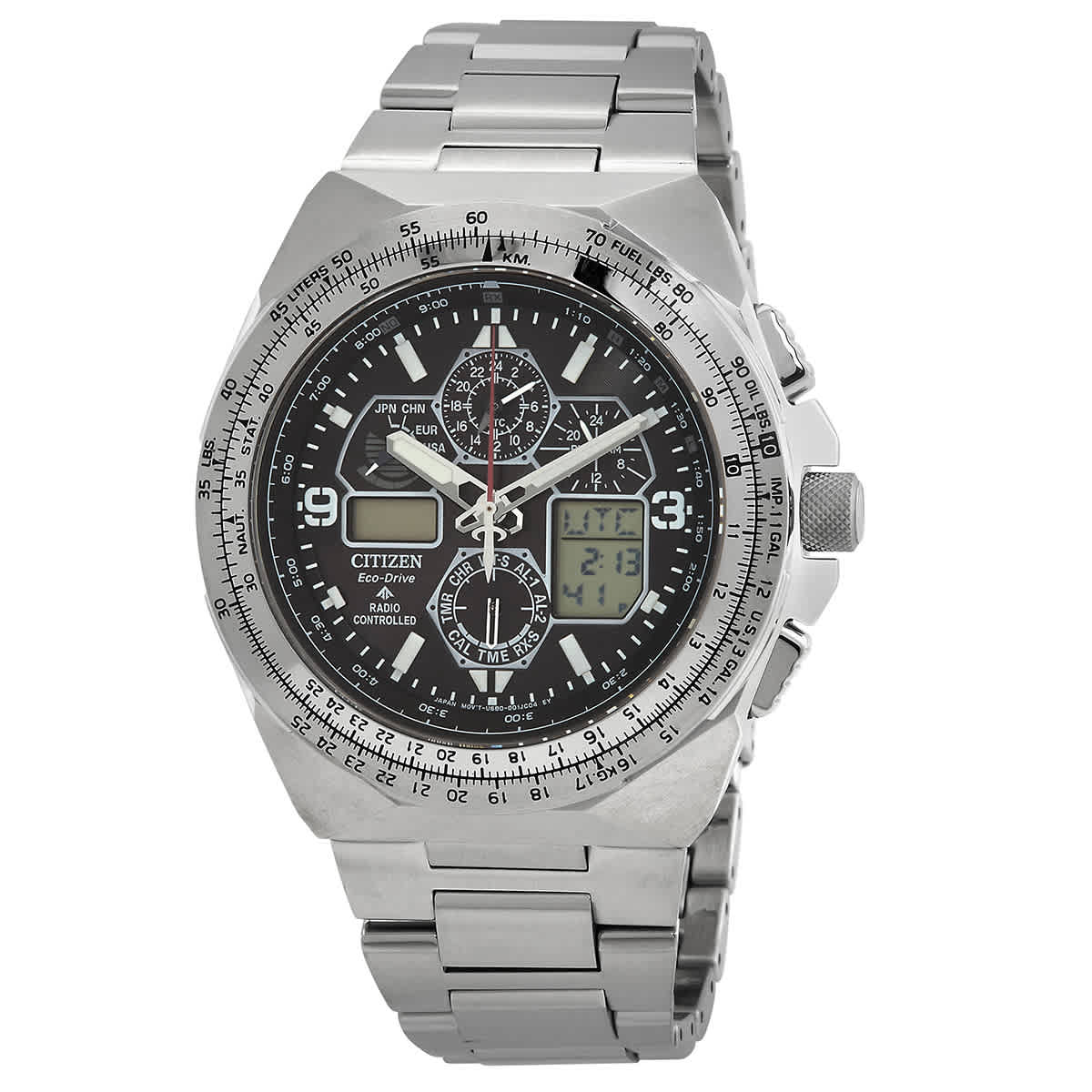 Citizen Promaster Skyhawk A-T Men's Silver-tone Bracelet Quartz Watch - JY8120-58E