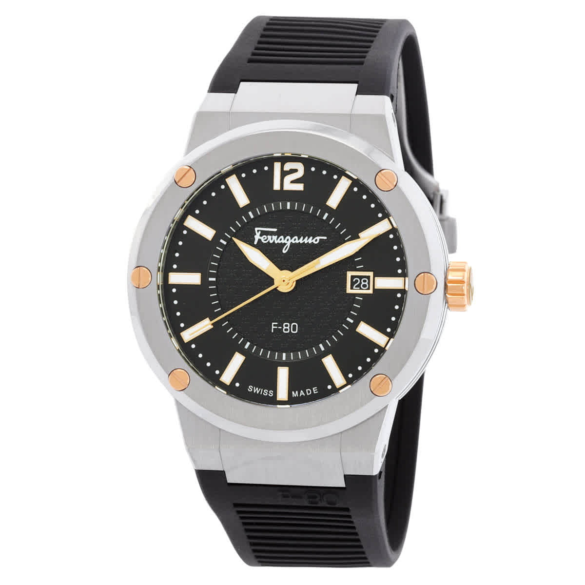 Salvatore Ferragamo F-80 Men's Black Strap Quartz Watch - SFHY00120