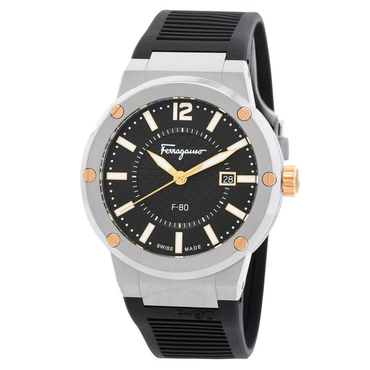 Salvatore Ferragamo F-80 Men's Black Strap Quartz Watch - SFHY00120