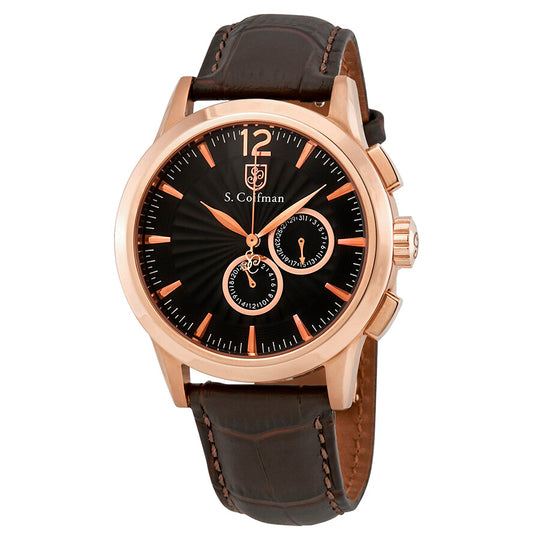 S.Coiffman Men's SC0265 Heritage Quartz Chronograph Black Dial Watch