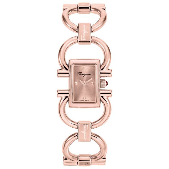 Salvatore Ferragamo Double Gancini Mini Women's Rose Gold-tone Bracelet Quartz Watch - SFKH00223