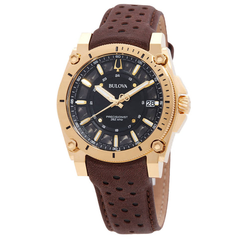 Bulova Icon Precisionist Men's Brown Strap Quartz Watch - 97B216