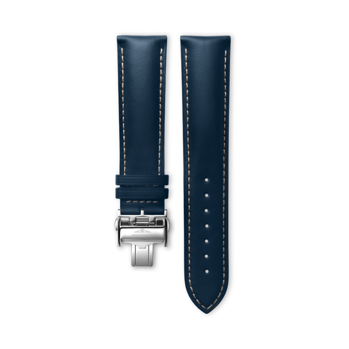 Semi Matt Blue Calf Leather Strap – L682162705 Conquest