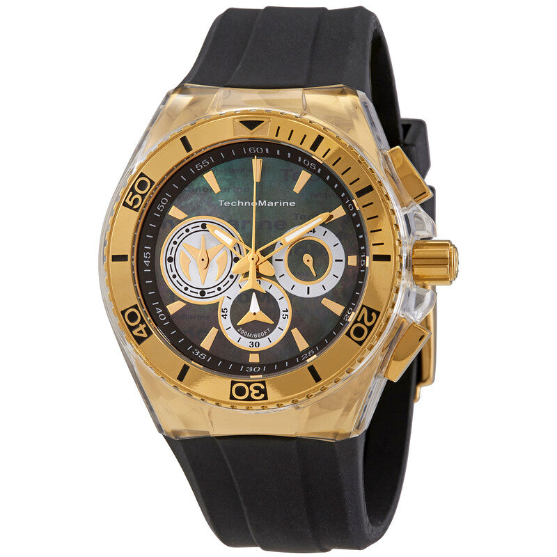 Technomarine Men's TM-120025 Cruise Quartz Chronograph Silver, Black Dial Watch