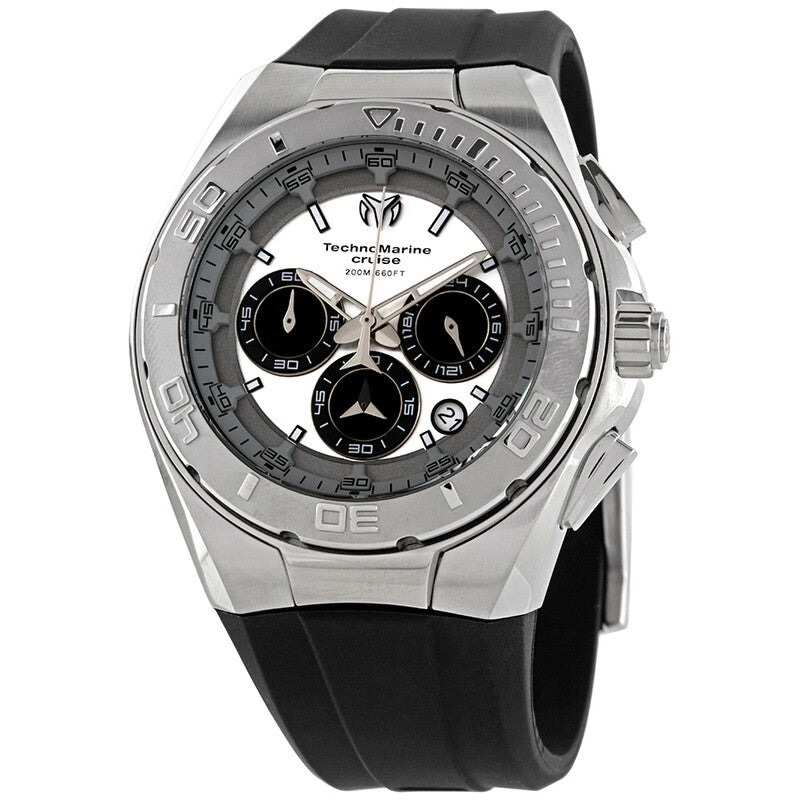 Technomarine Men's TM-115345 Cruise Quartz Chronograph Silver, Black Dial Watch